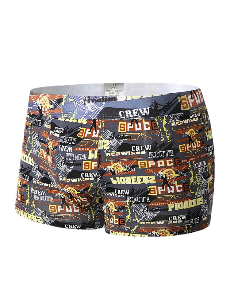 Herren-Boxershorts aus Eisseide und Baumwolle mit U-förmigem Beutel, atmungsaktiv, dehnbar, für zu Hause – dünn und bequem