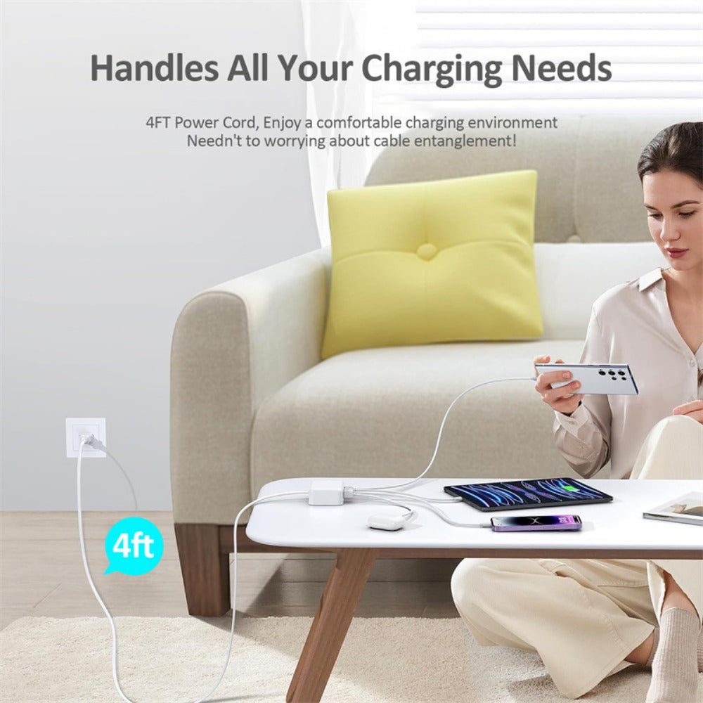 70W 8-Port USB PD Charger: 2 USB-A & 6 USB-C Fast Charging Station for iPhone, Huawei, Xiaomi, Samsung