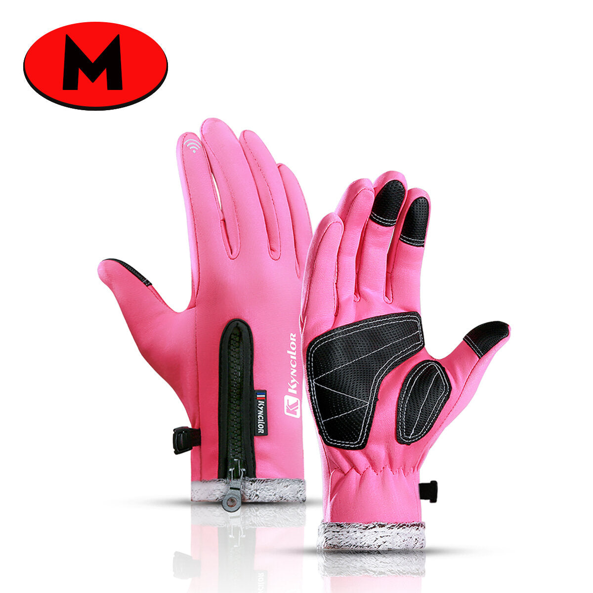 Winter Warm Fleece Windproof Non-slip Touch Screen Gloves for Skiing, Riding, and Motorcycling