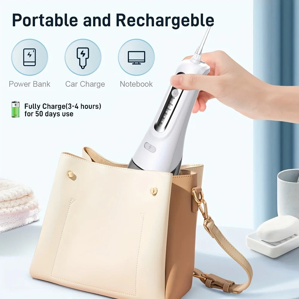 300ml Water Flosser,IPX7 Waterproof Dental Irrigator - 4 Modes, DIY Memory & 2000mAh USB-C