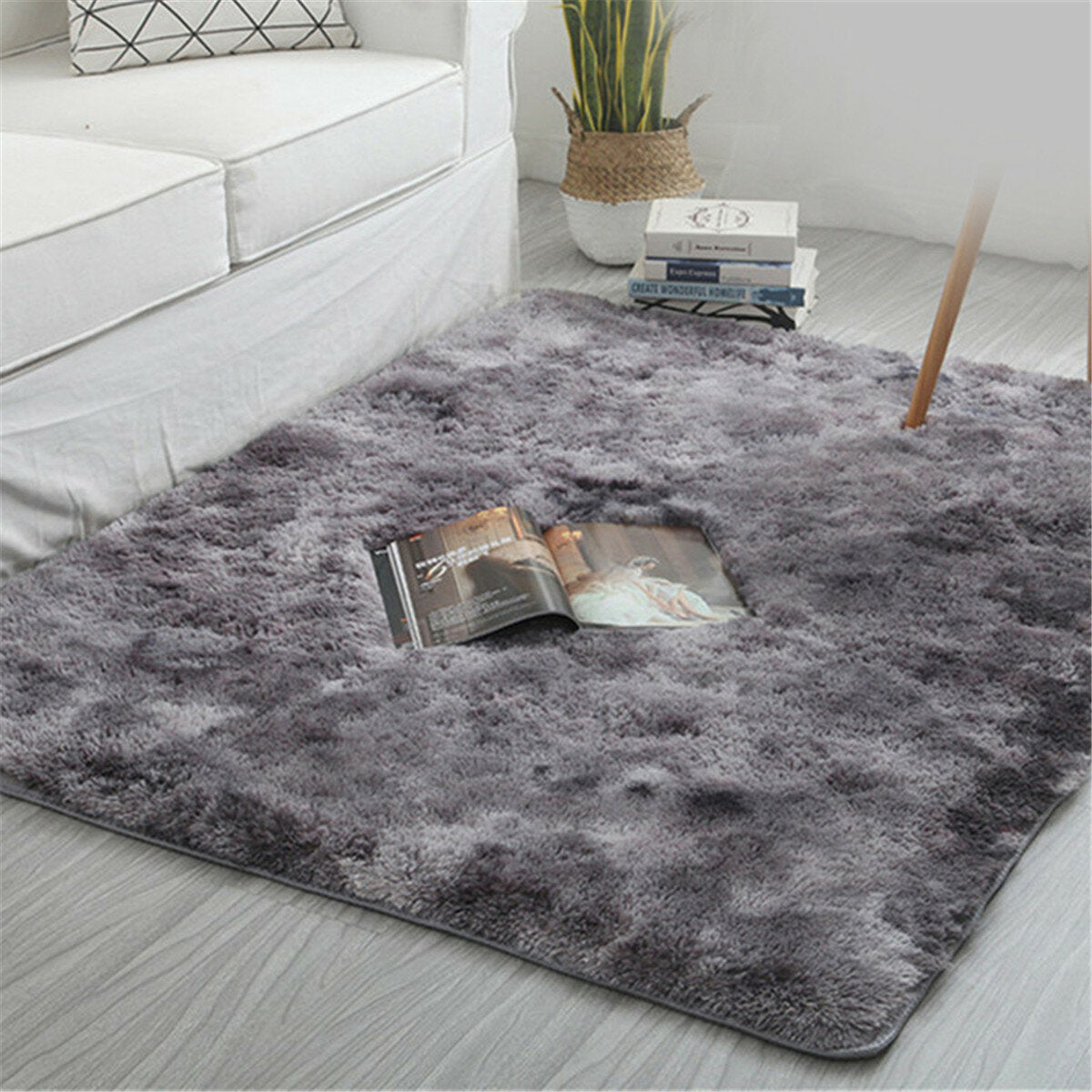 150x240cm Tie-Dyed Gradient Long-Haired Anti-Slip Carpet for Bedroom, Living Room, Study Room