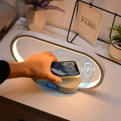 Wireless Wooden Charger with USB Port & Touch Night Light Lamp - Stylish & Functional Charging Solution