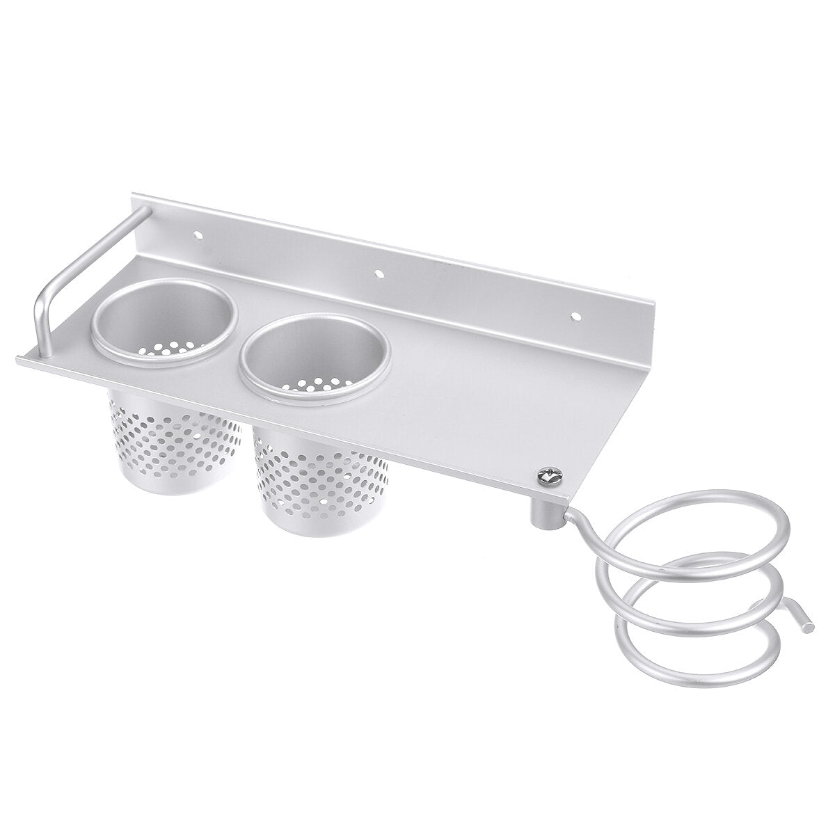 Stainless Steel Double Bucket Hair Dryer Rack - Durable and Space-Saving