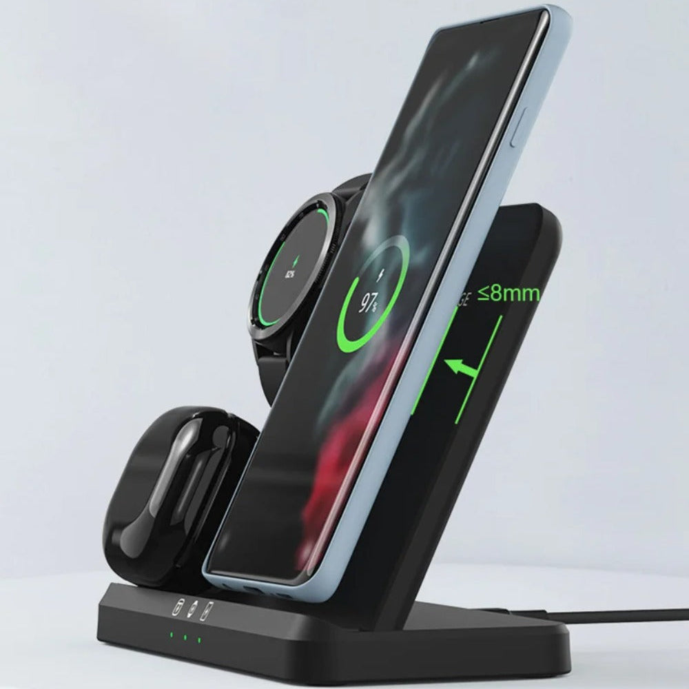 3-in-1 Wireless Charging Station for Samsung Galaxy Watch, S23 Ultra, and Buds