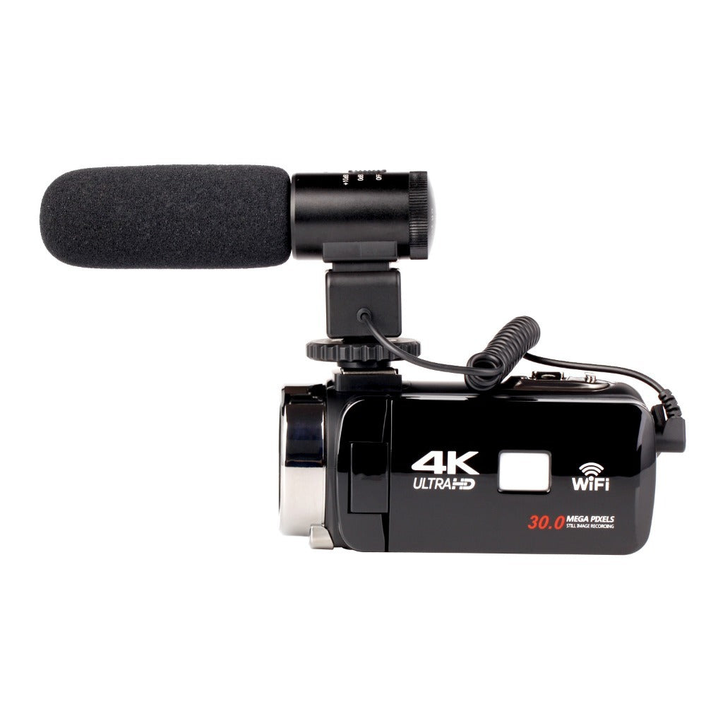 4K Video Camera Camcorder: 18X Zoom, 48MP, 3.0" Touchscreen, Mic, Remote, Night Vision, 2 Batteries for Vlogging