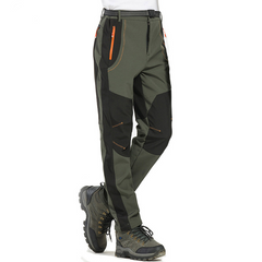 Men's Thick Fleece Waterproof Quick-Dry Soft Shell Pants for Camping, Climbing, and Hiking