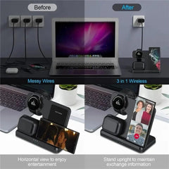 3-in-1 Wireless Charger Stand for Samsung Galaxy S23/S22/S21/S20/Note/Watch/Buds - 15W Fast Charging Dock