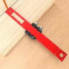 Precision Woodworking Ruler Set - 3pcs Aluminum Scriber with Slide Stop, Metric & Inch