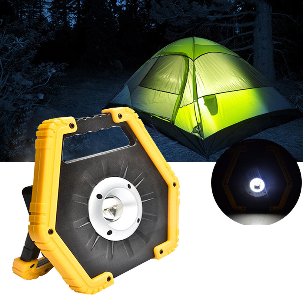 10W USB Rechargeable LED Spotlight & COB Floodlight - 3 Modes, Portable Camping Lantern for Outdoor Use