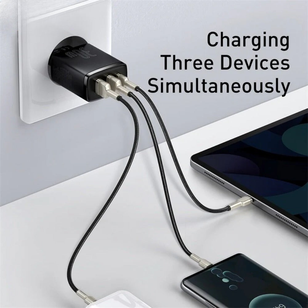 30W 3-Port USB PD Charger, Fast Charging Adapter for iPhone, Huawei, Samsung, Xiaomi