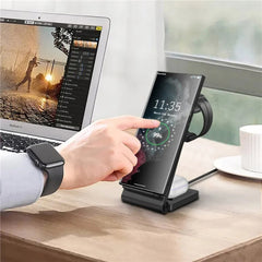 3-in-1 Wireless Charger Stand for Samsung S23 Ultra/S22/Note, Galaxy Watch, and Buds