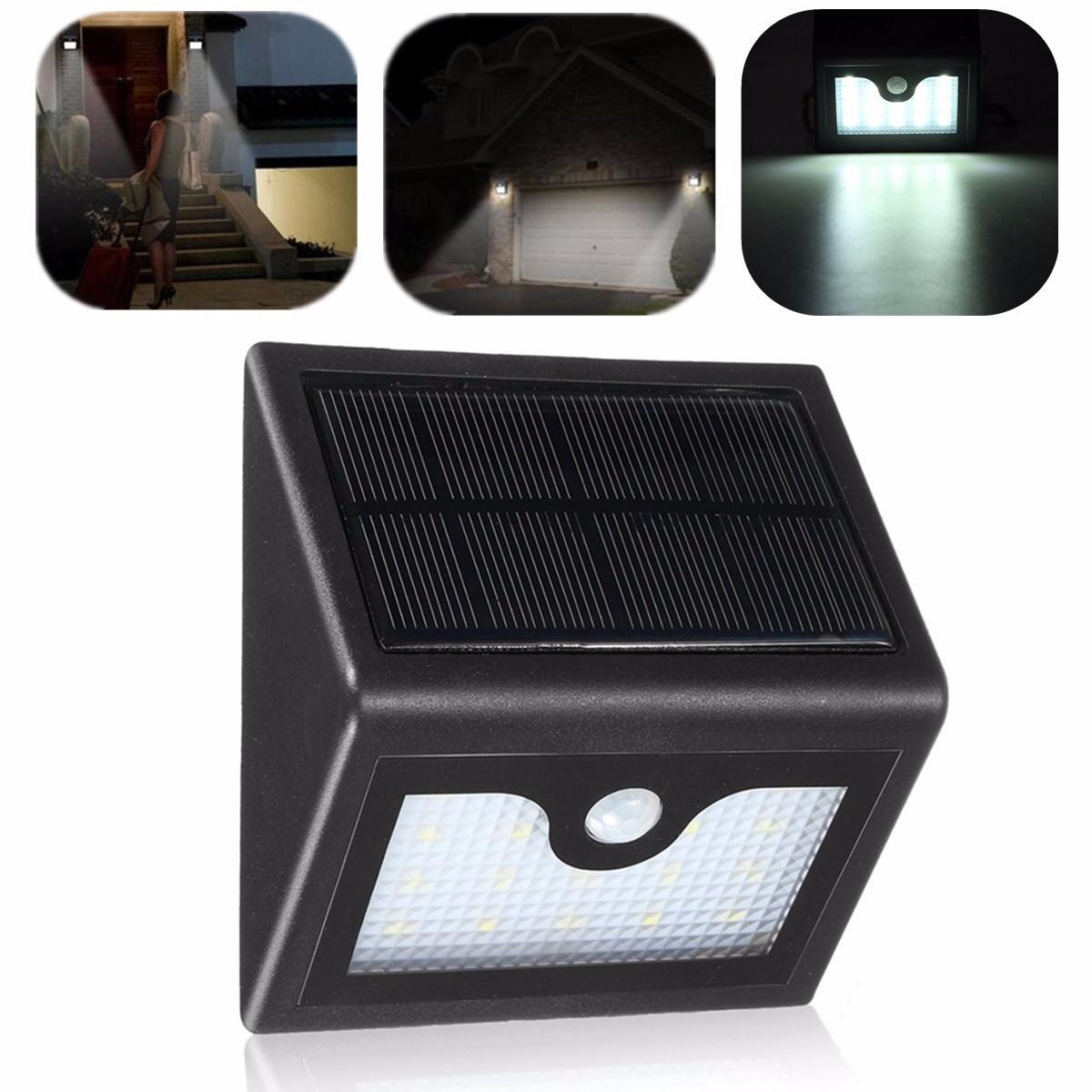 16 LED Solar Power Motion Sensor Wall Light - Waterproof Outdoor Garden Lamp