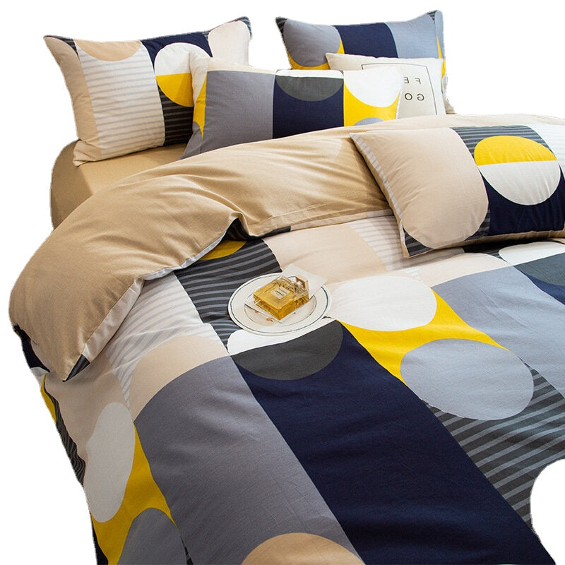 100% Cotton Bedding Sets - 3/4pcs Anti-fading Duvet Cover for Single/Double Bed