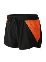 Men's Quick-Dry Mesh Patchwork Drawstring Breathable Sports Board Shorts