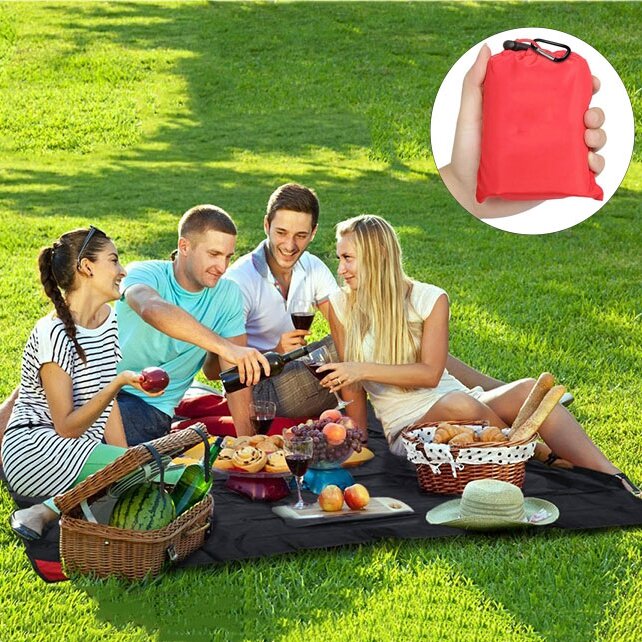 150cm Foldable Outdoor Playmat - Lightweight, Portable Travel Pocket Blanket for Beach & Picnic