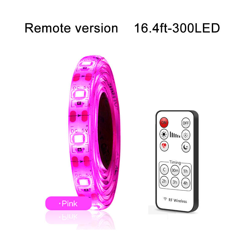 USB LED Strip Lights with Stepless Dimming and Remote Control for Home Decoration, 0.5M-5M