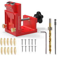 Adjustable Woodworking Hole Puncher with Metric & Imperial Calibration - Aluminum Alloy Dowel Hole Jig System Set