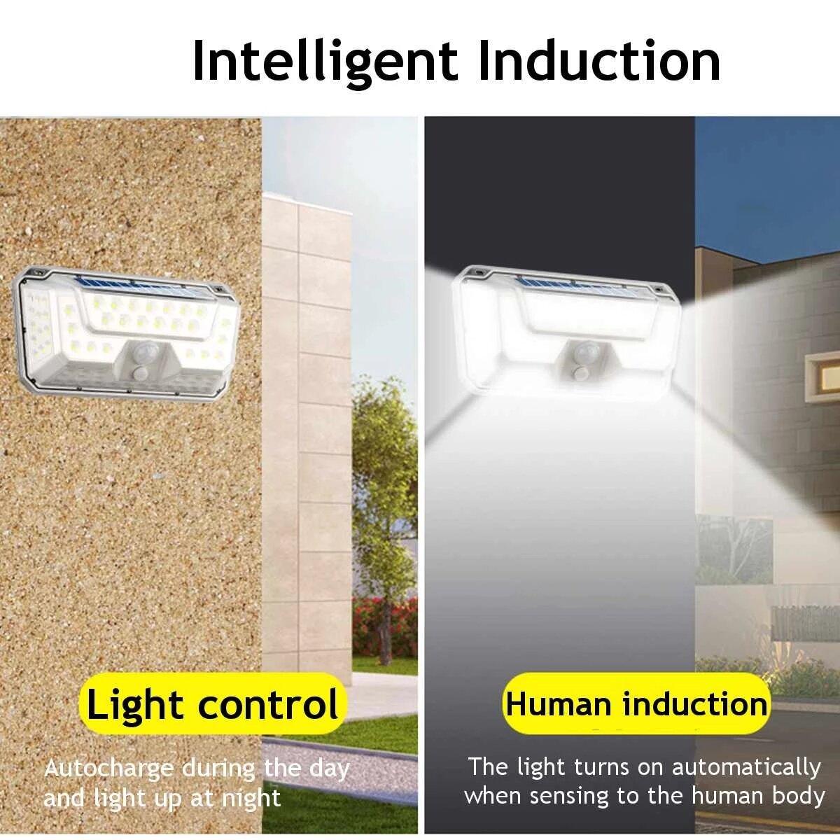 44COB+50LED Solar Lights, IP67 Wall Light, 3 Modes, 270 Degree Wide Angle, Motion Sensor Security Night Light