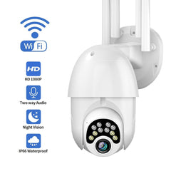 1080P HD Outdoor PTZ IP Camera, 10 LED, 5X Zoom, Four-Antenna, Two-Way Audio, Voice Alarm, Waterproof, Night Vision, WiFi