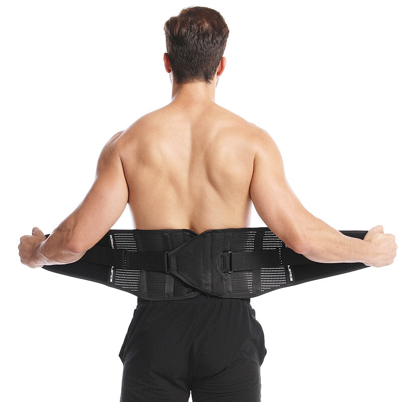 Waist Support Lumbar Brace Belt with Metal Springs for Gym, Fitness, Weightlifting, Injury & Pain Relief