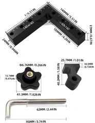 2-Pack 140mm Woodworking Clamps & Right Angle Rulers, Dual Scale, Durable Tools for Precision Work