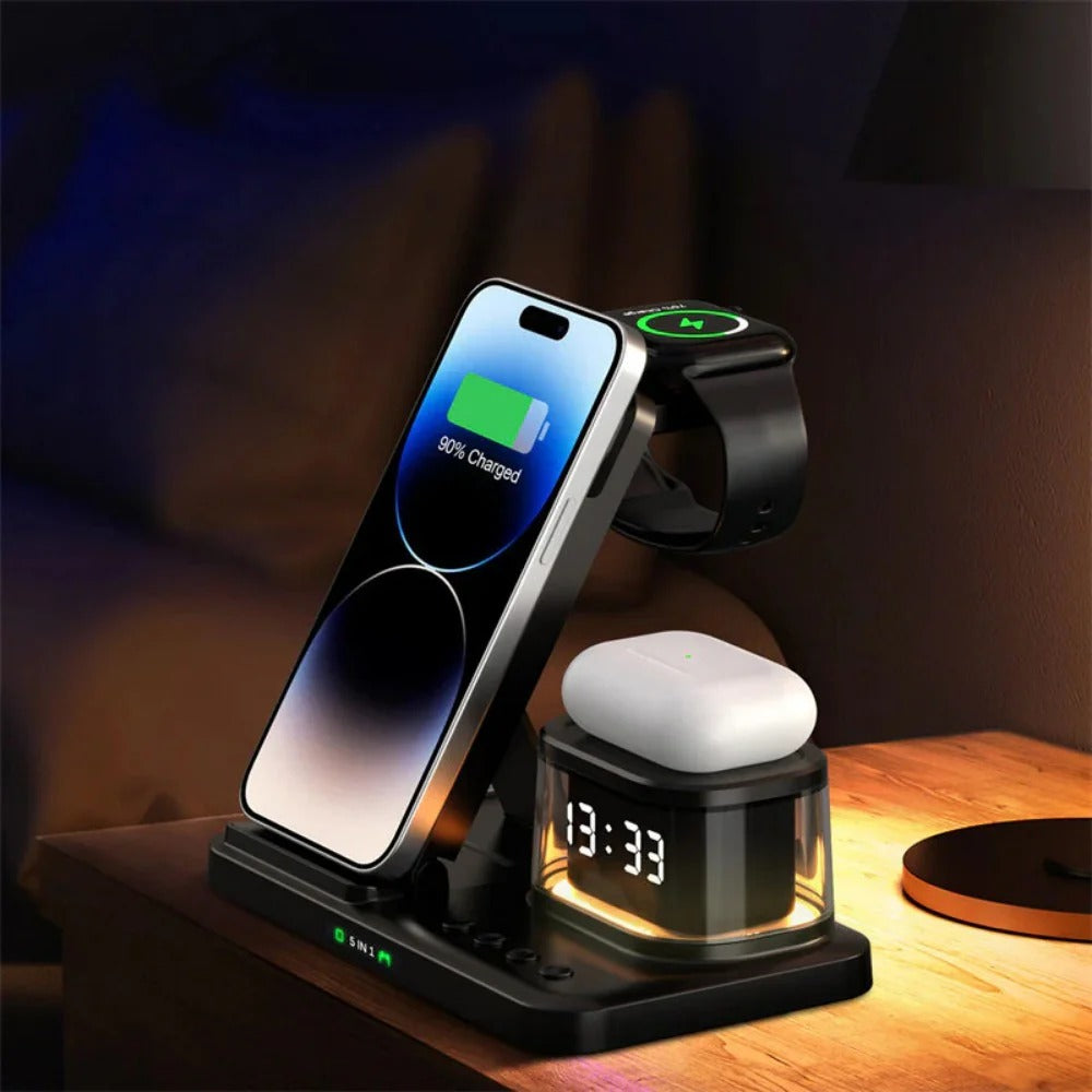 15W Fast Wireless Charger Stand for iPhone, Huawei, Xiaomi, Apple Watch, and AirPods