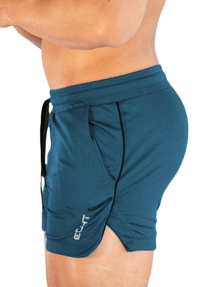 Schnelltrocknende Stretch-Strandshorts für Herren – einfarbig, lockere Passform, Kordelzug in der Taille