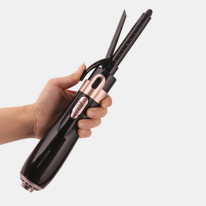 Multifunctional 4-in-1 Hot Air Comb: Negative Ion Hair Dryer, Straightener, Curler & Wet/Dry Hair Comb