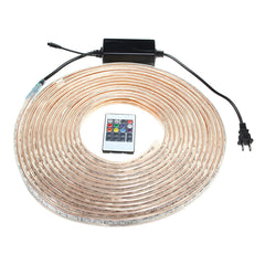 10/15M SMD5050 LED RGB Waterproof Outdoor Strip Light with Plug & Remote Control AC110V