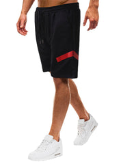 Men's Black Sport Shorts with Drawstring and Pockets