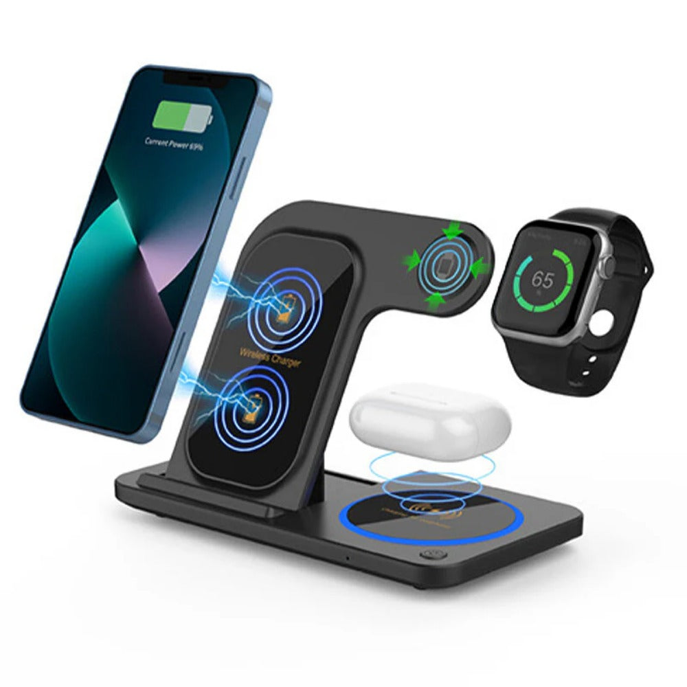 15W Foldable Fast Wireless Charger Stand for iPhone, Samsung, Huawei, Xiaomi, AirPods, Apple Watch