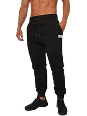 Men's Basic Solid Color Cotton Drawstring Loose Fit Jogger Pants for Fitness and Sports