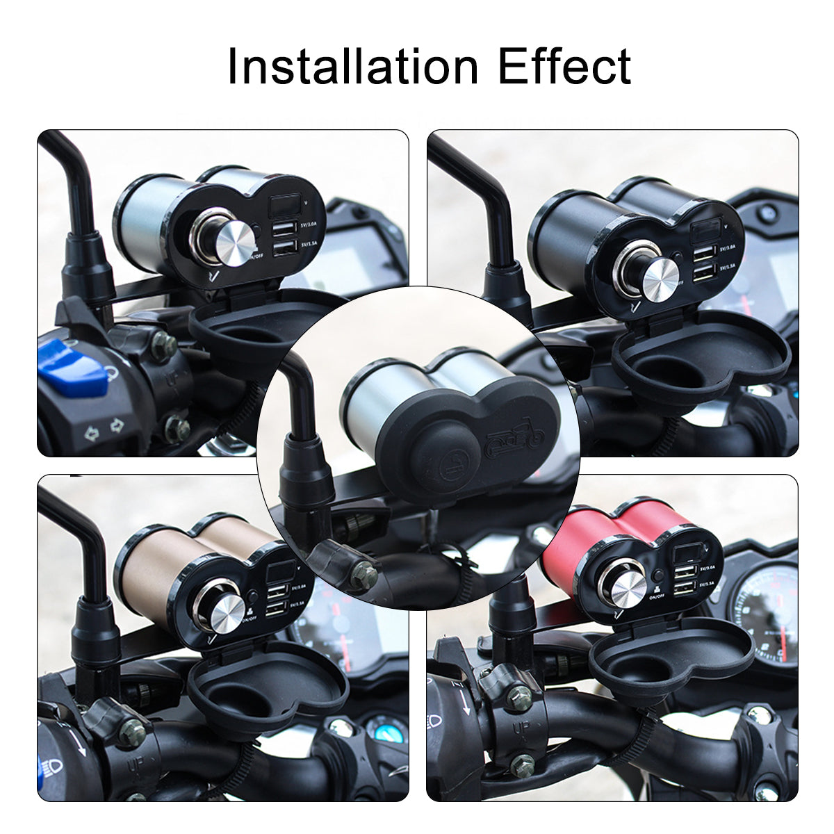 Dual USB Fast Charger 12V-24V 4.5A Waterproof Aluminum for Motorcycle