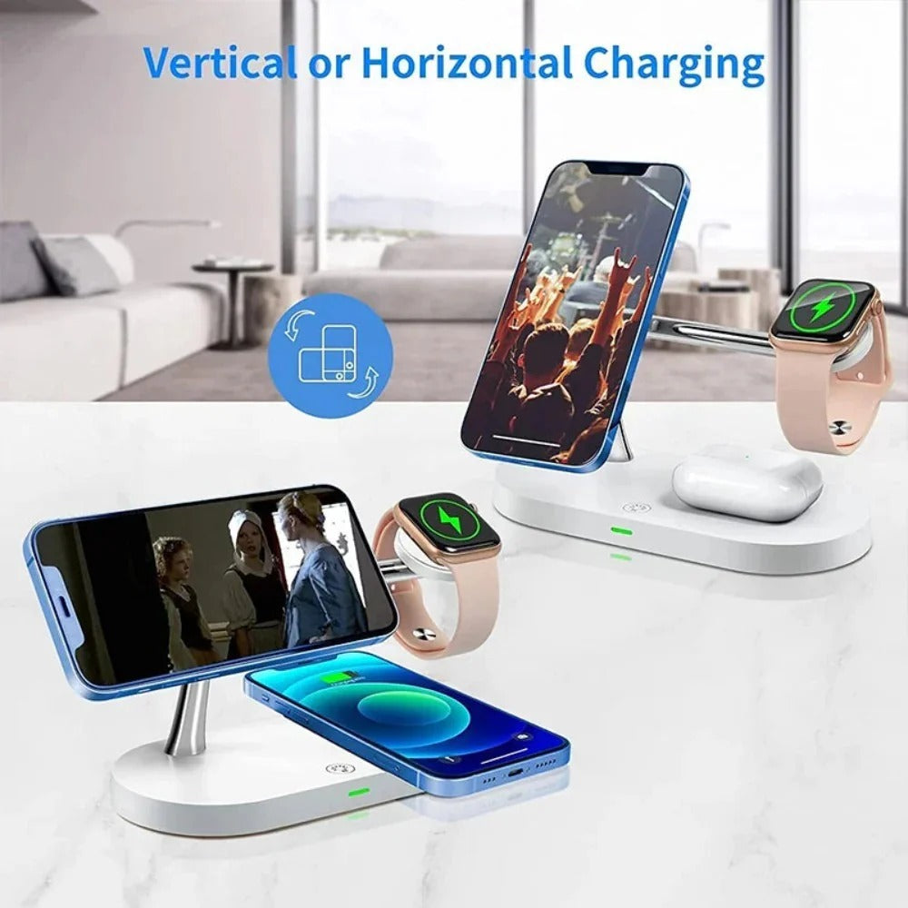 3-in-1 Magnetic Wireless Charger for iPhone, Apple Watch, and AirPods Pro - Fast Charging Station