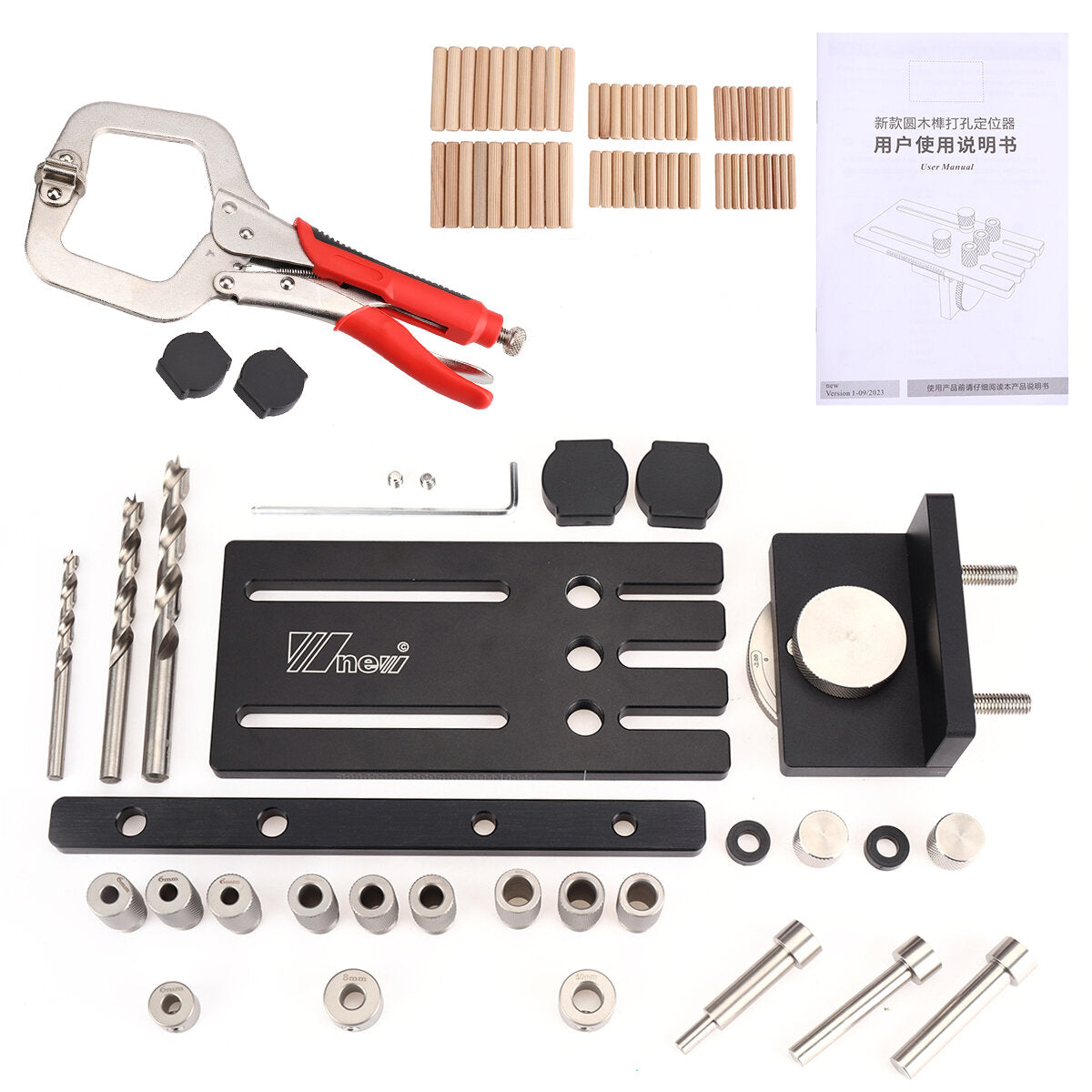 Aluminum Doweling Jig Kit - Precision Drill Guide for DIY Woodworking Projects