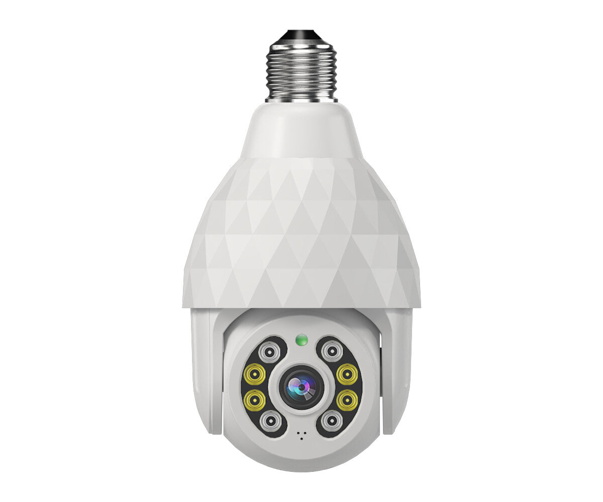 HD 1080P E27 WiFi IP Camera with 8 LED Lights, Diamond Bulb, Smart Dual-Light Night Vision, E27 Base