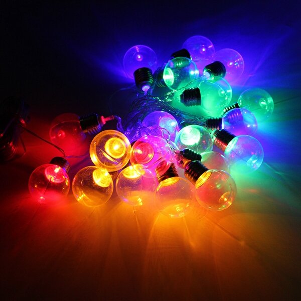 20-Piece LED Clear Festoon Party String Light Kit with Connect Cable - Vintage Style