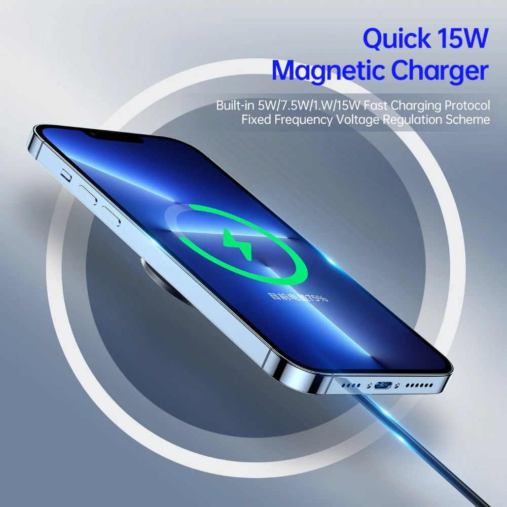 15 W schnelles kabelloses magnetisches Ladegerät für iPhone, Samsung, Xiaomi, Huawei