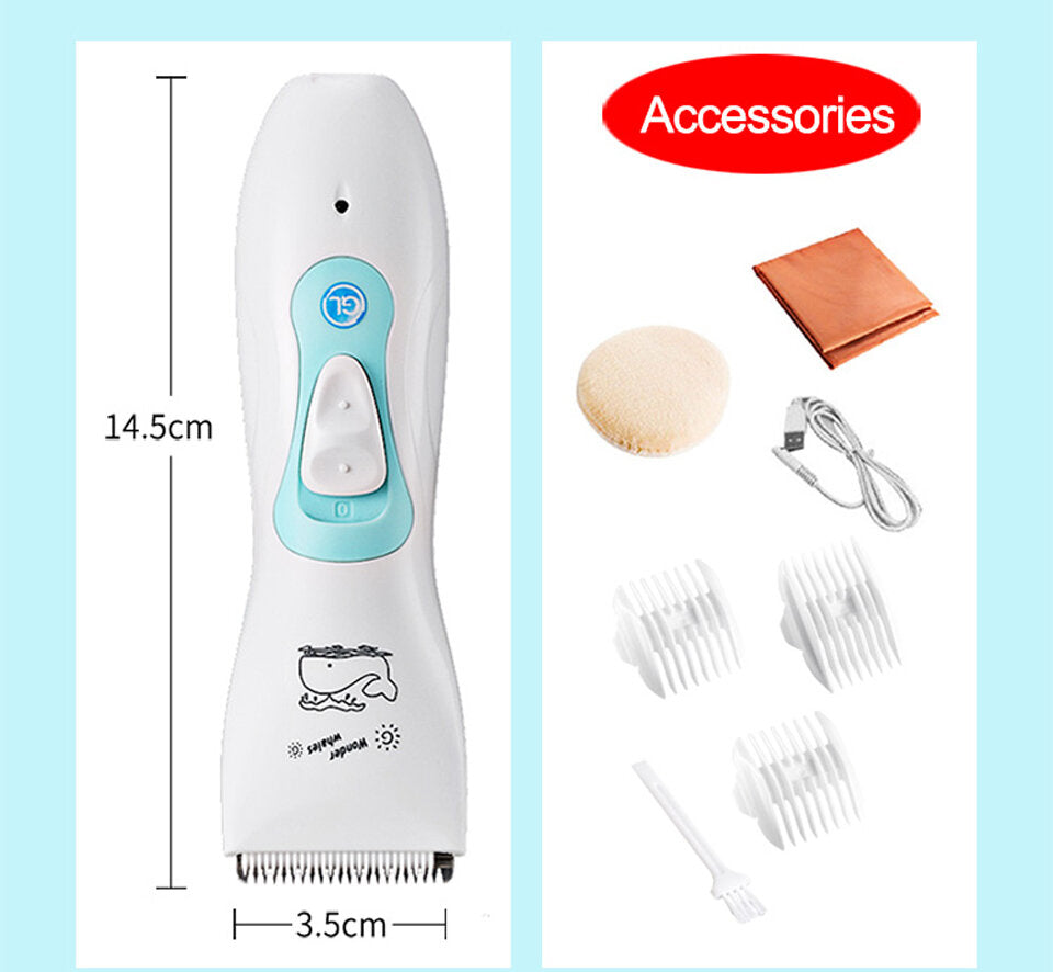 Rechargeable Baby Hair Clipper Set - IPX-7 Waterproof, DIY Home Hair Trimmer for Kids