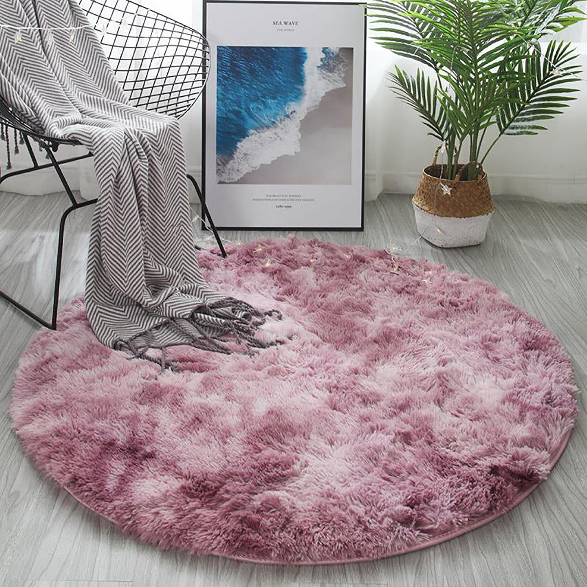 120cm Round Soft Plush Floor Mat - Carpet, Blanket, Area Rug, Cushion for Home Decor