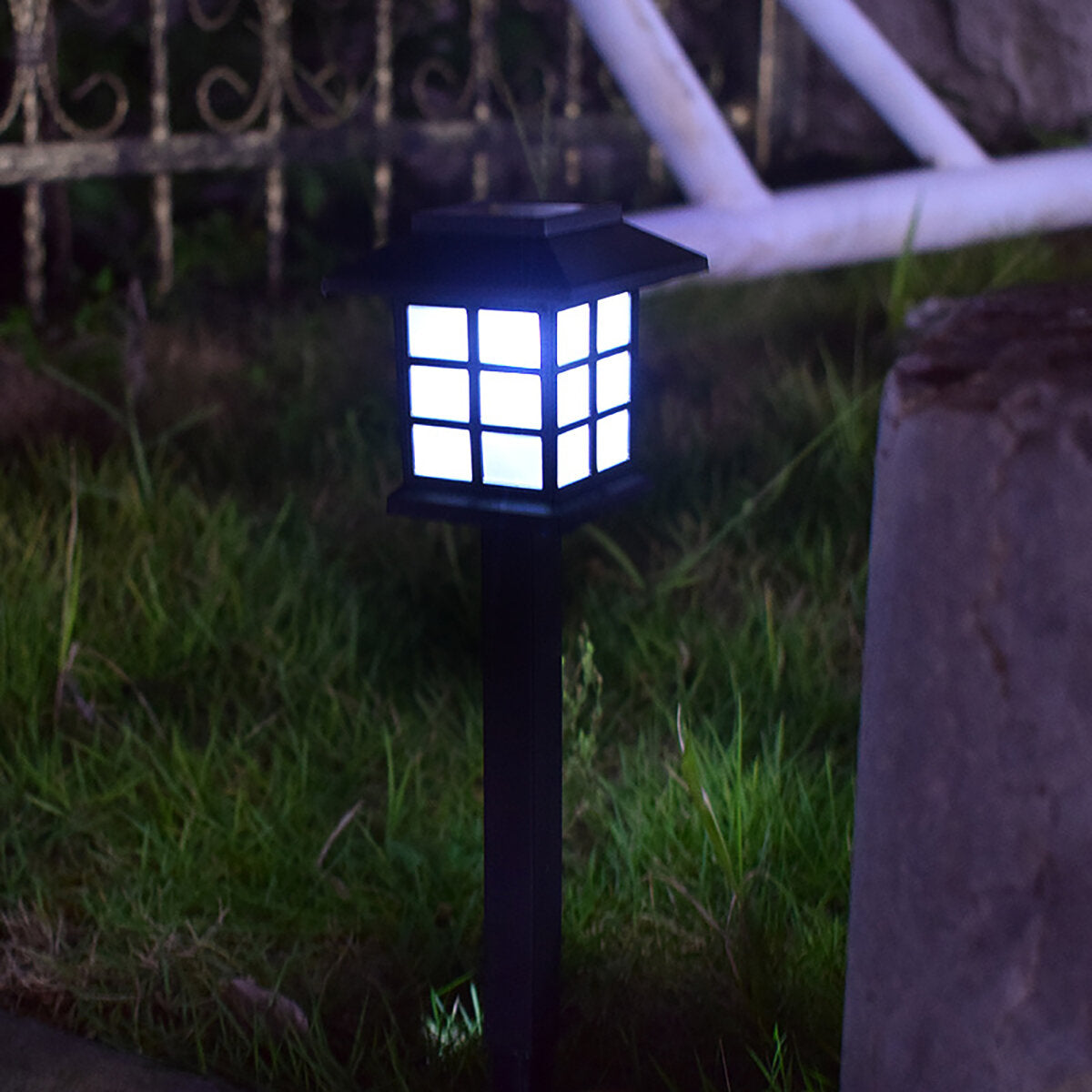 2 Pack Solar LED Lawn Lights - Outdoor Pathway, Yard, Garden, Walkway Landscape Lamps