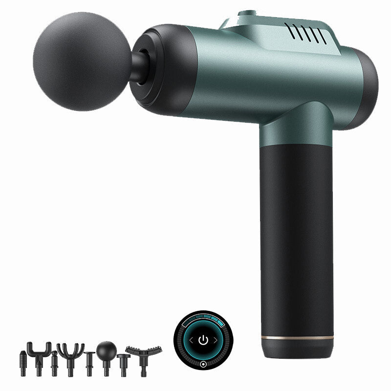 Deep Tissue Percussion Massage Gun - 6 Gear Adjustable, Type-C Rechargeable, Power Display, 8 Heads Included