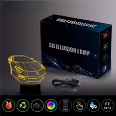 3D LED Illusion Night Light Lamp - Dinosaur, Flamingo, Car, Plane, Opera House, Statue of Liberty - USB, 7 Colors, APP Control, Child Gift