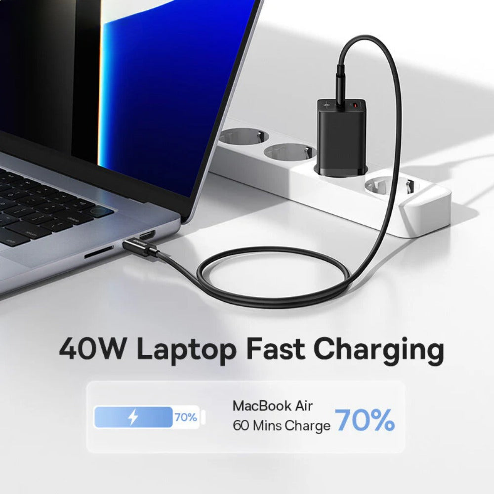 GaN5 Pro 40W Dual USB-C Schnellladegerät, EU-Stecker für iPhone, Huawei, Xiaomi, Samsung