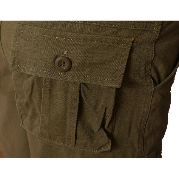 Men's Spring Summer Casual Cotton Cargo Shorts, Knee-Length, Sizes 30-42, Loose Fit for Sports & Outdoor Activities