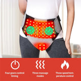 Red Light Therapy Wrap with Vibration Massage, 3-Level Heated Abdominal Pad for Menstrual Cramps, Hip & Waist Pain Relief