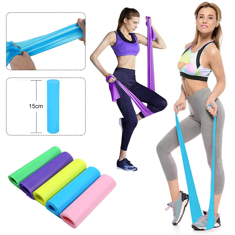 1.5m Yoga Resistance Bands - Fitness Pilates Flexbands for Gym Training & Workout Stretching