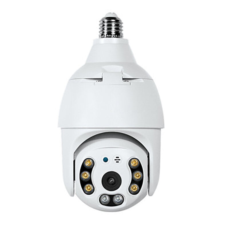 3MP WiFi Security Camera 360 Degree Smart Wireless Bulb, Full Color Night Vision, Two-Way Intercom, Mobile Tracking, Indoor