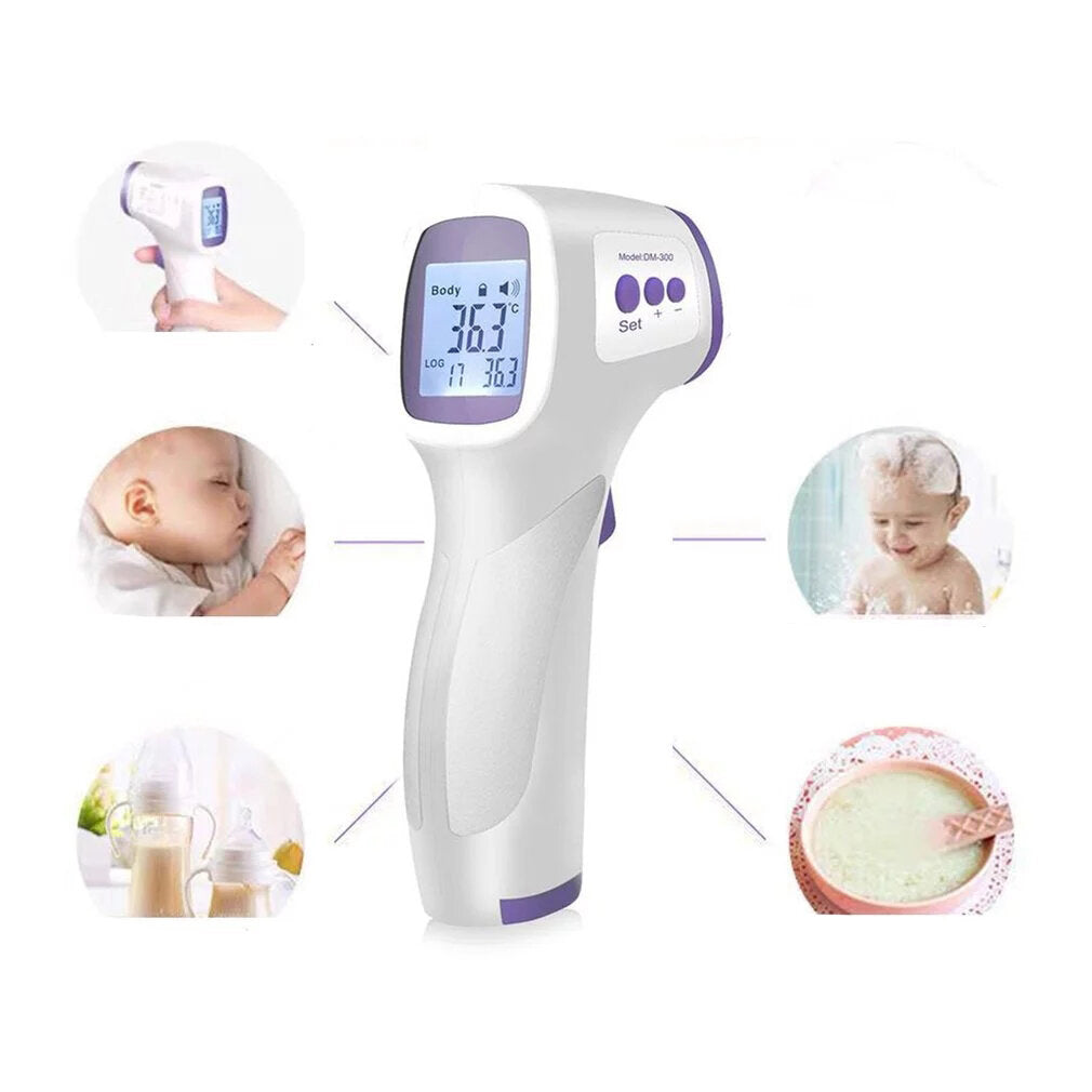 Non-Contact Infrared Forehead Thermometer - Digital LCD, C/F, Baby & Body Temperature Measurement Tool