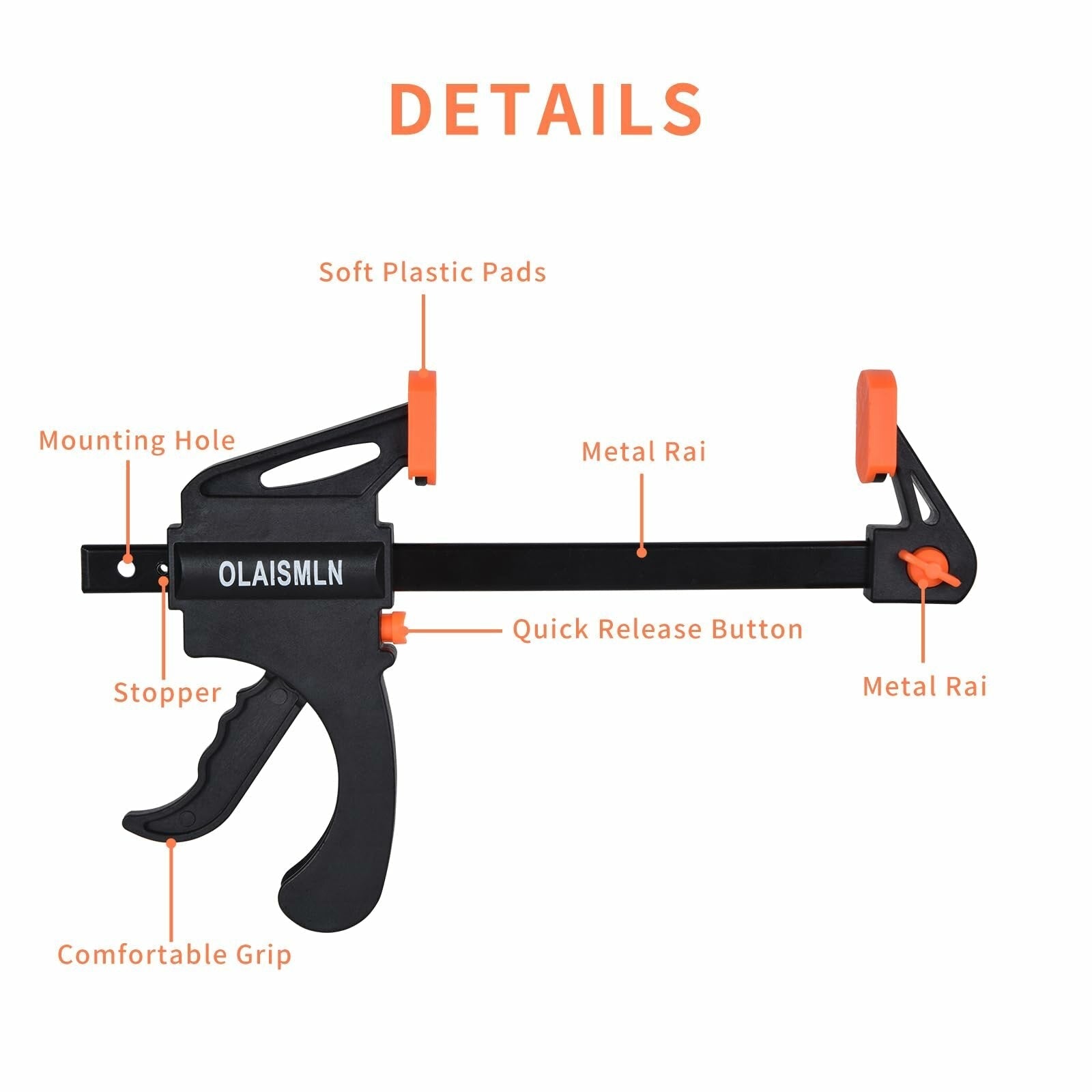 4PC 4" Quick Release F-Bar Clamps Woodworking Grip & Ratchet Tool Kit